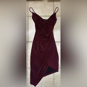I.N San Francisco body con burgundy sparkly women’s dress